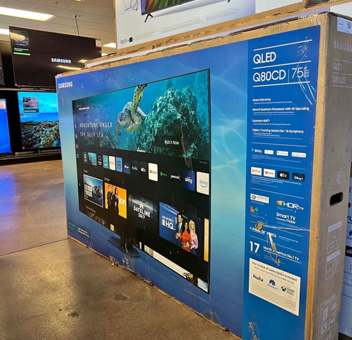 75 “ Samsung Smart 4K QLED HDR 120HZ TV