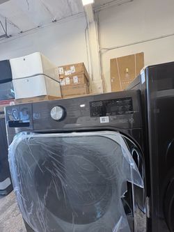 LG ThinQ Front Load Washing Machine Black Steel