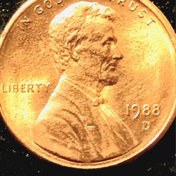 Flawless 1988 Delaware Mint Penny Double Ear Ddo Error 