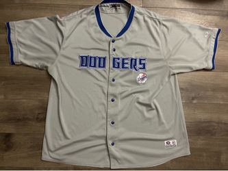 Los Angeles Dodgers MLB True Fan Gray Blue Embroidered Jersey Men's 2XL XXL