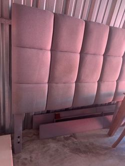 Queen bed set Tall Upholstered Headboard with Grid Tufting