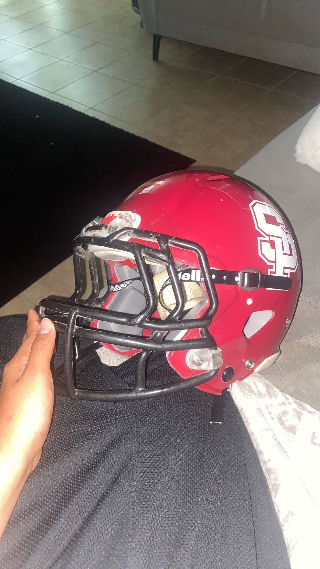 Red Riddell Football Helmet Size Medium 