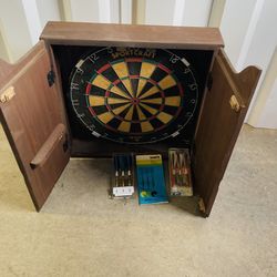 Vintage Sports Craft Nodor Dart Board with Wooden Case