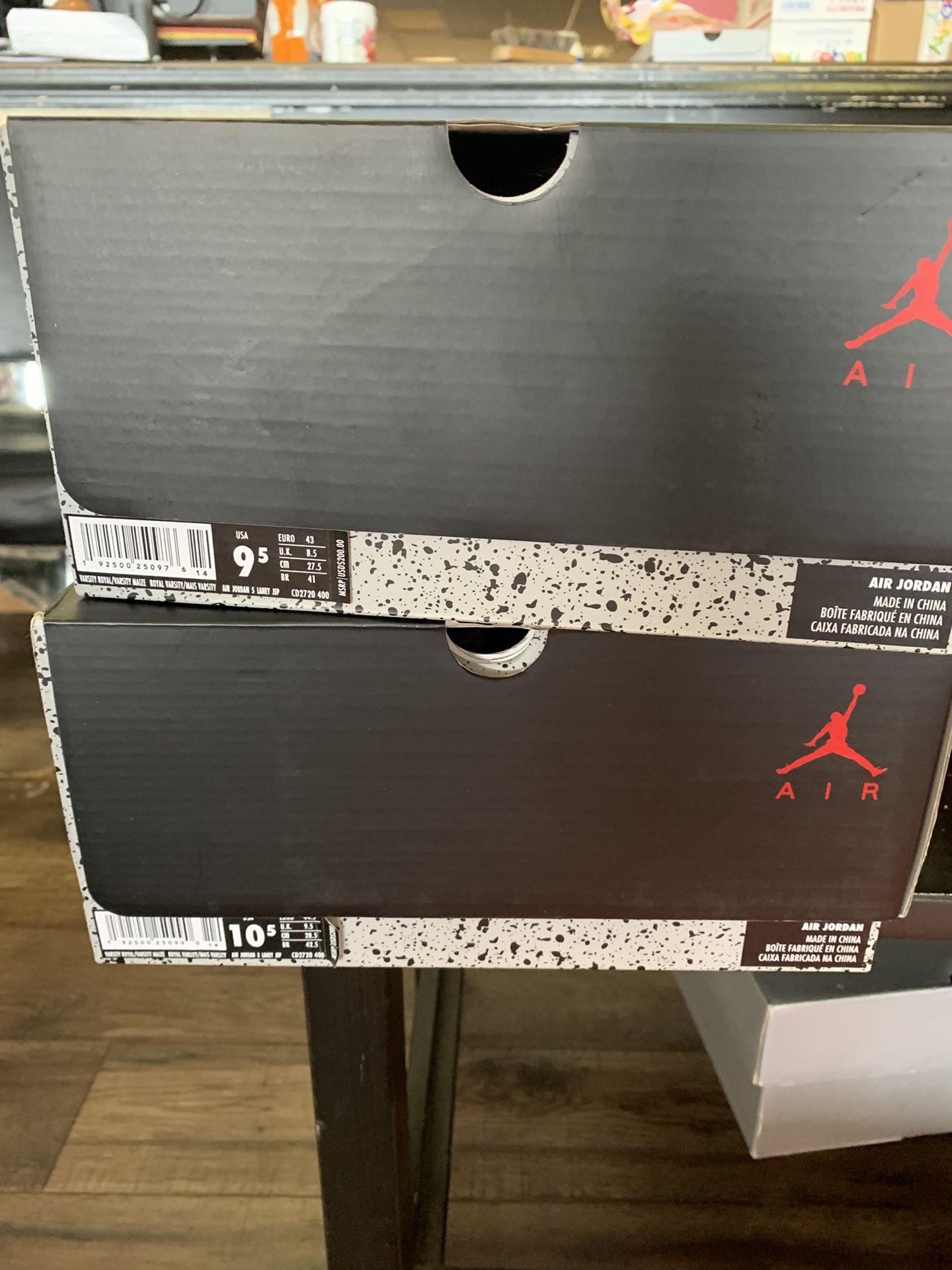 Air Jordan 5 retro blue 10.5 and 9.5