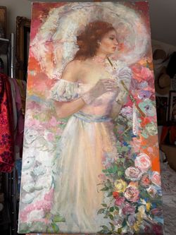 Vintage Large Impressionist Oil Painting GORGEOUS