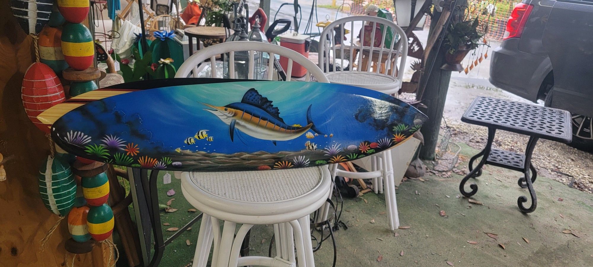 Ocean Scene On Surfboard 40x 10" New