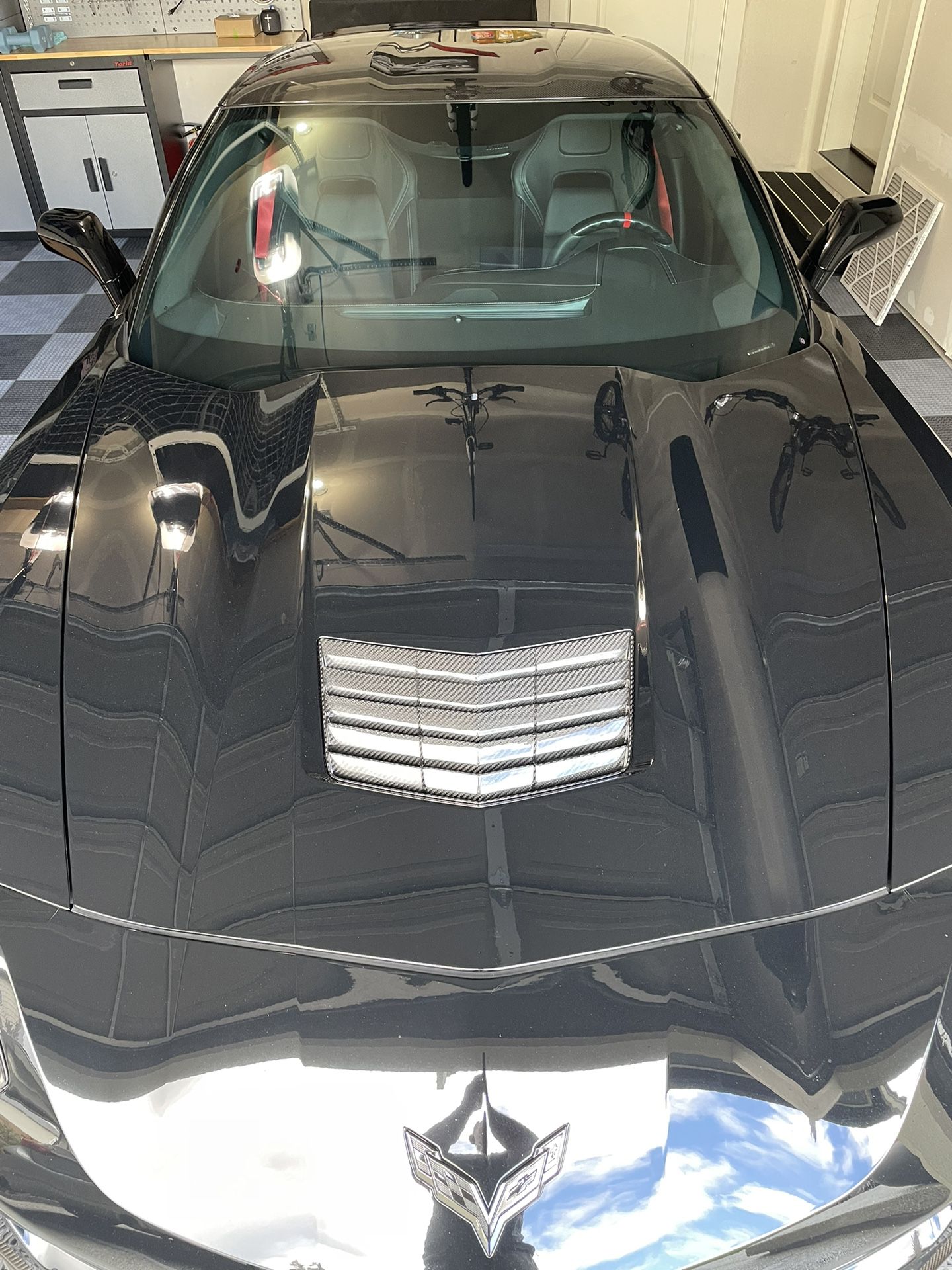 C7 Chevrolet Corvette Hood Black Carbon Fiber Vent
