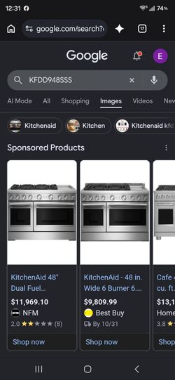 Kitchen Aid 48' Dual Fuel Range - Stove Open box