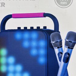Karaoke Machine for Adults & Kids with Full-Screen LED Lights,