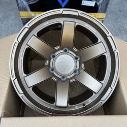 VLF FLOW FORM S8 6x139.7 6x5.5 17x8.5 -10 OFFSET MATTE BRONZE 6 SPOKES 4 WHEELS