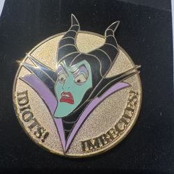 Maleficent Gold Medallion "Idiots! Imbecile" Disney Pin LE 500 