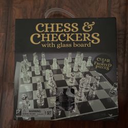 Chess & Checkers With Glass Board