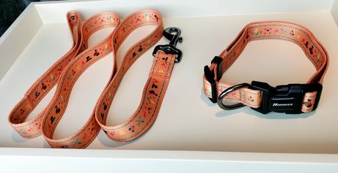 Thanksgiving Print Adjustable Dog Collar & Leash $35