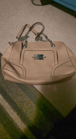 Nicole Miller Tan Satchel Handbag Chain Strap