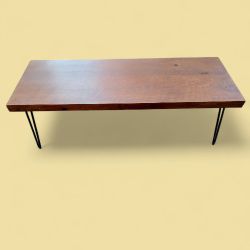 Solid Wood Coffee Table with Hairpin Legs