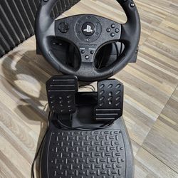 Playstation 4 & 3 Steering Wheel And Pedals 