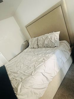 Queen bed frame and mattress