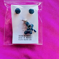 Women pendant and earrings Silver 925