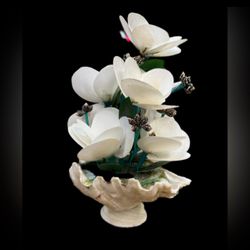 Seashell Floral Arrangement Bouquet Figure Decor Vintage Sea Shells