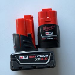 M12 XC4.0 & 2.0 Ah Lithium Ion Batteries (New)