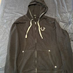 Black True Religion XL zip Up Hoodie
