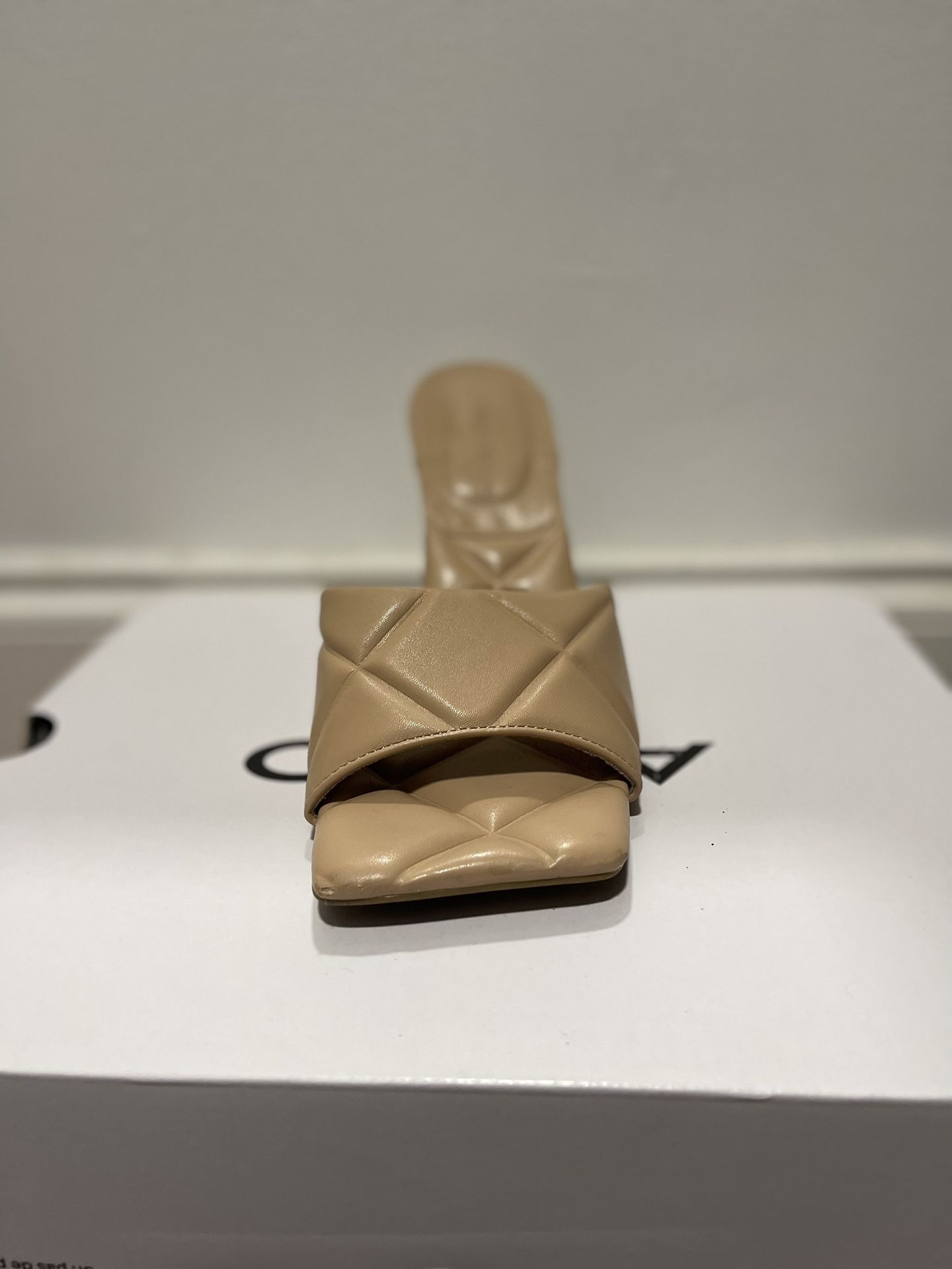 Nude Quilted Mule Heels – Chic, Minimalist, & Timeless