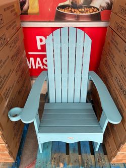 Folding Adirondack Chair, Heavy Duty HDPE Plastic Patio Chair