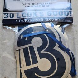 30th Birthday Letter 12 ft Banner