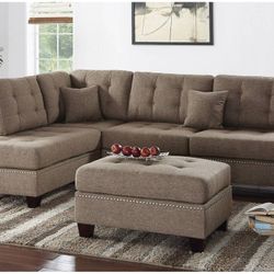3 PC SECSIONAL SOFA  COFFEE NEW IN BOX ☎️ 1714586,2564 