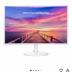 Samsung 27" Curved FHD LED Monitor - White - Excellent Condition