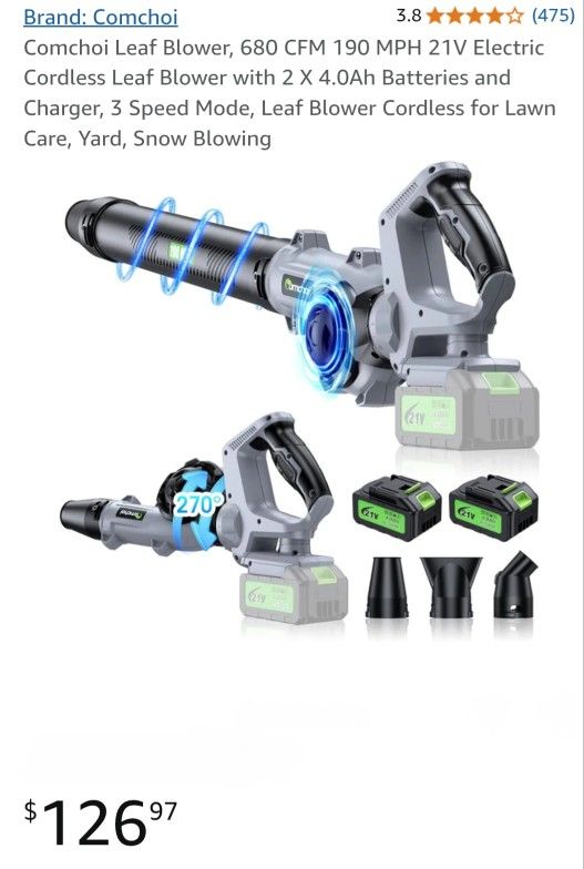 NEW POWERFUL CORDLESS LEAF BLOWER