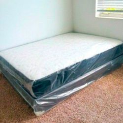 Queen Size Mattress With Box Spring Set New Queen BED Set 2PCS // Cama Queen Nueva 