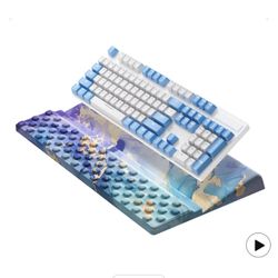 Ospelelf Computer Keyboard Stand Tilt with Wrist Rest, Comfy Ergonomic Keyboard Riser Holder for Desktop