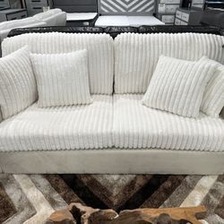 Gorgeous Two Piece Sofa And Loveseat Set Available In Beige Or Black