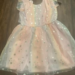 NWT Dressy Dress, Hombre Rainbow With Foil  Girls Size 10