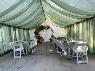 Tent Decor, Tent Draping, Table Setting 
