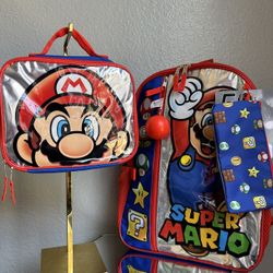 Mario Bross Backpack New 5pz 