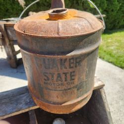 Antique Quaker State Oil Can
