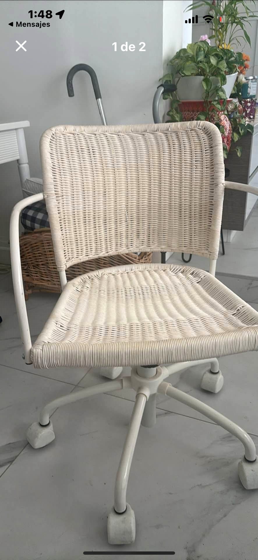 Wicker Office Desk Chair.