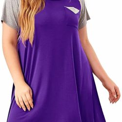 Women's Nightgown Short Sleeve Sleepwear, Large 