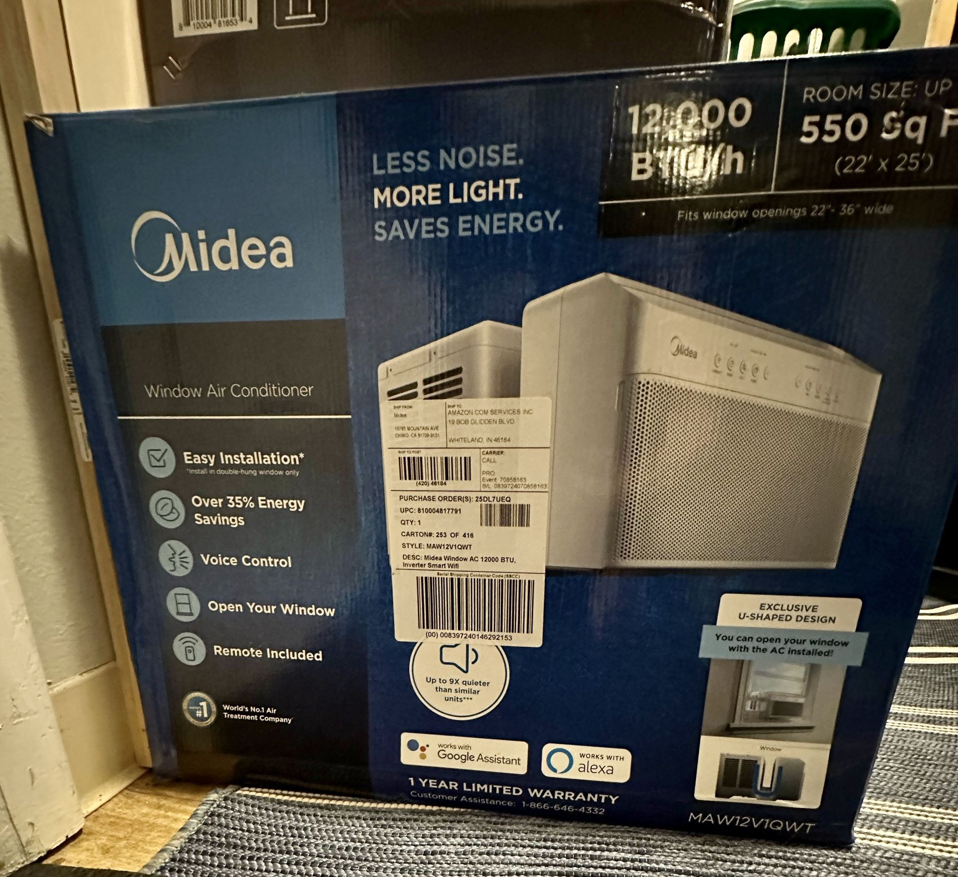 Midea 12,000 BTU U-Shaped Inverter Window Air Conditioner WiFi