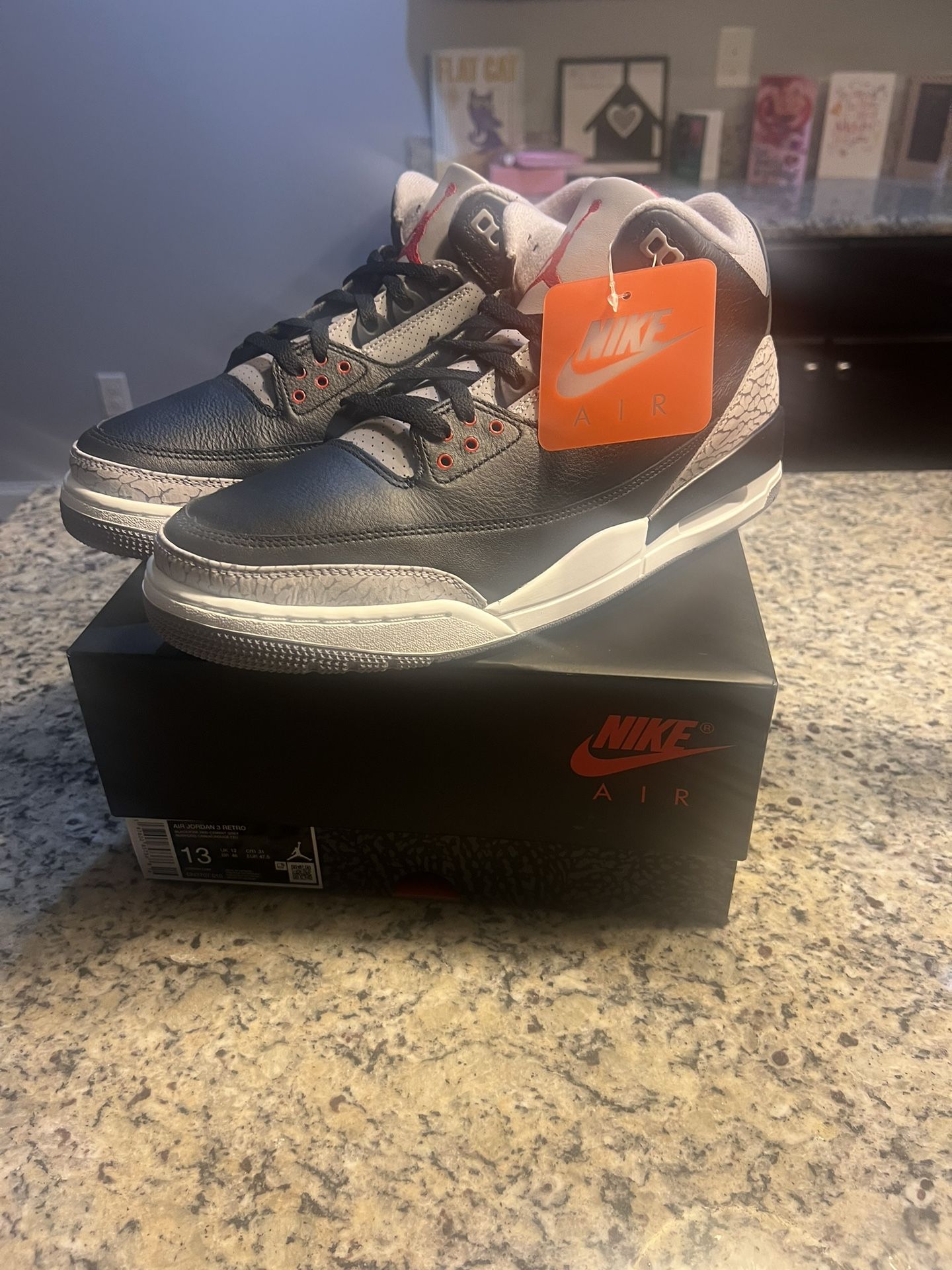 Size 13 - Air Jordan 3 Retro OG 2024 Black Cement SKU DN3707-010 Brand New