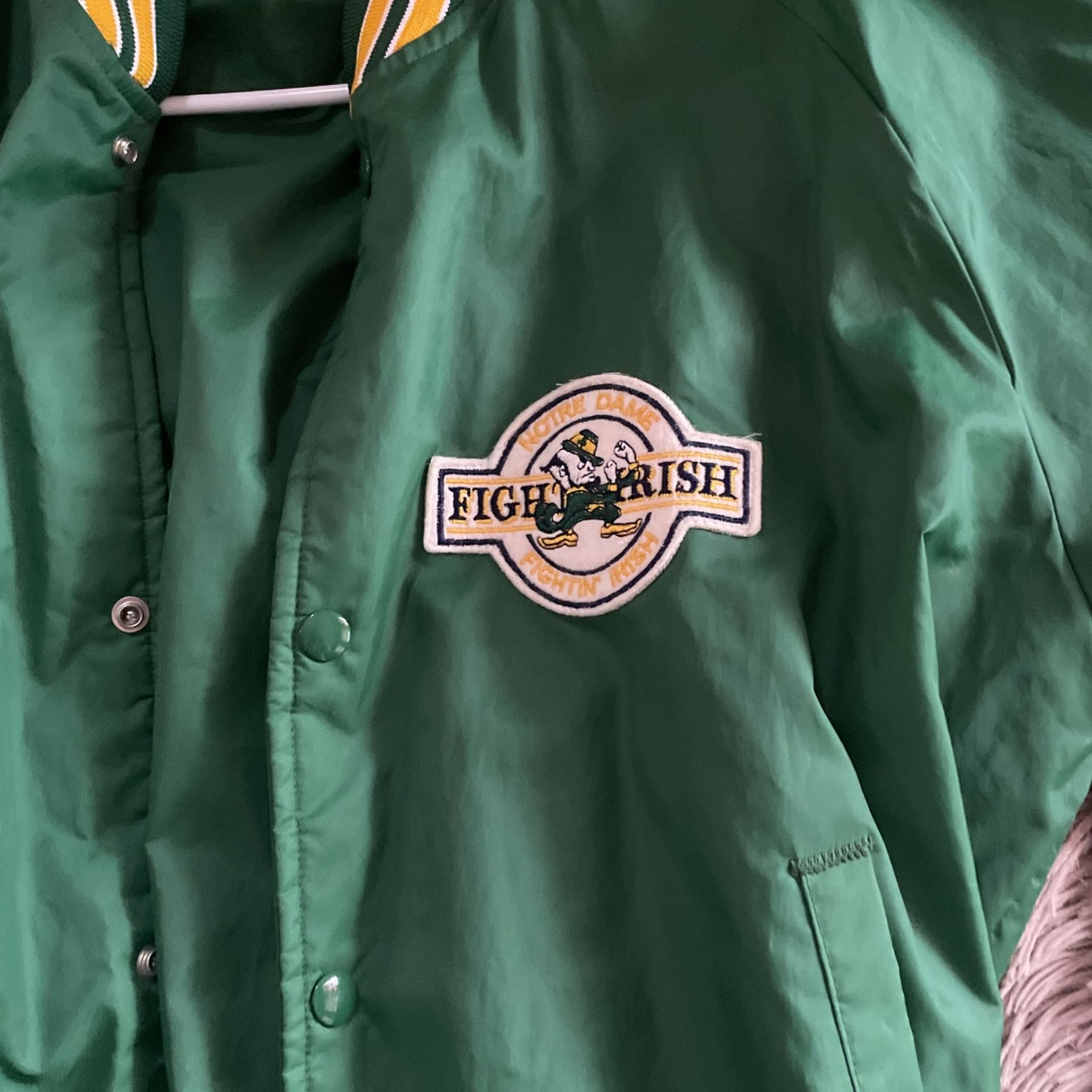 RARE Vintage Notre Dame Chalk Line Wind Breaker. XL In Mint Condition No Holes And No Stains . Had In My Collection For 30 Years, Found It At My Moms