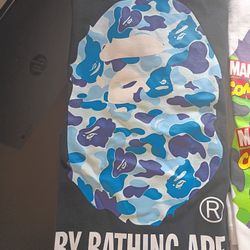 Blue Camo Big Head Bape Shirt