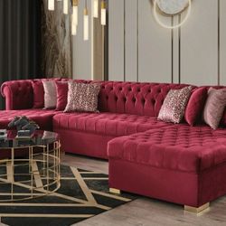 Sheffield Luxury Maroon Sectional

