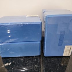 Set of 4 High Density Yoga Blocks, 9"x6"x4" Each, Pair (Blue)