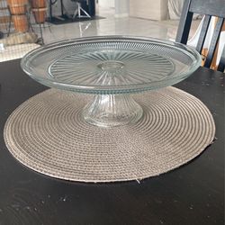 Decorative Cake Tray - Glass - 12”