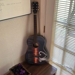 Canes Decorated Johnson Acoustic Guitar 