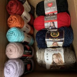 10 Skein Yarn Lot Variety Crochet Knit