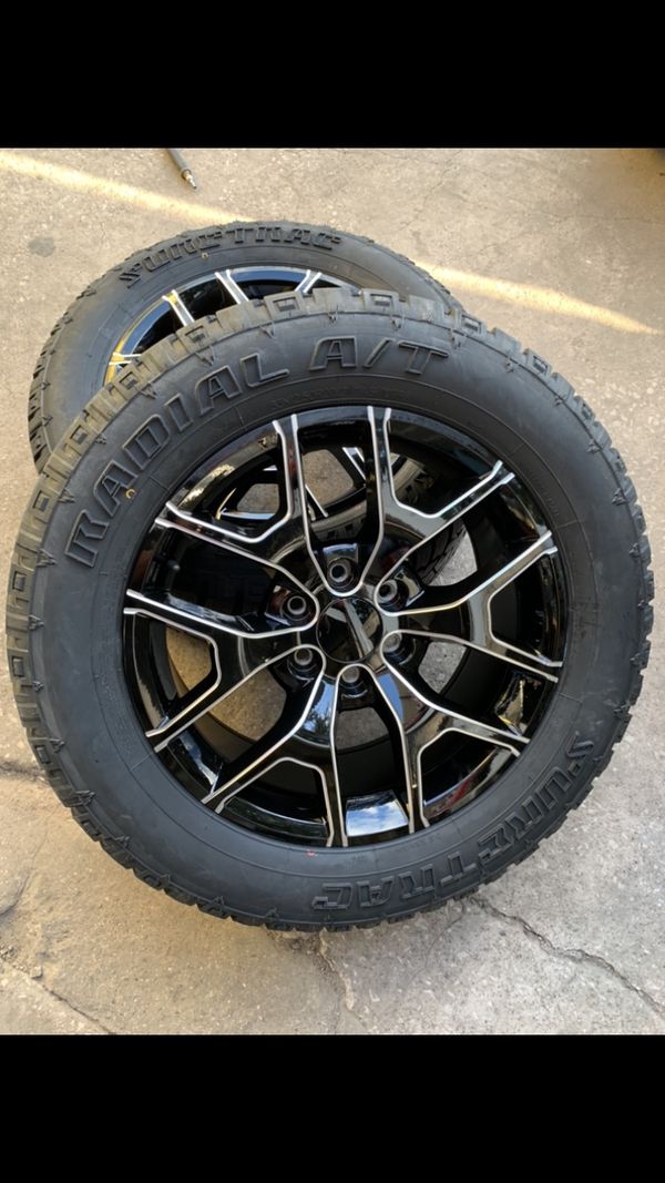 New 20” Honey Comb Black Rims And 33x12.50r20 All Terrain Tires 6 Lug